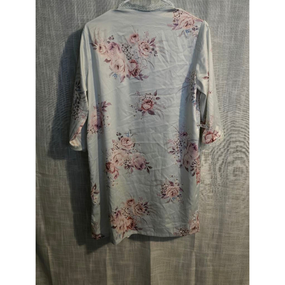 Women's Le‎ Rose Robe Size XS/S Blue Floral - Picture 5 of 5